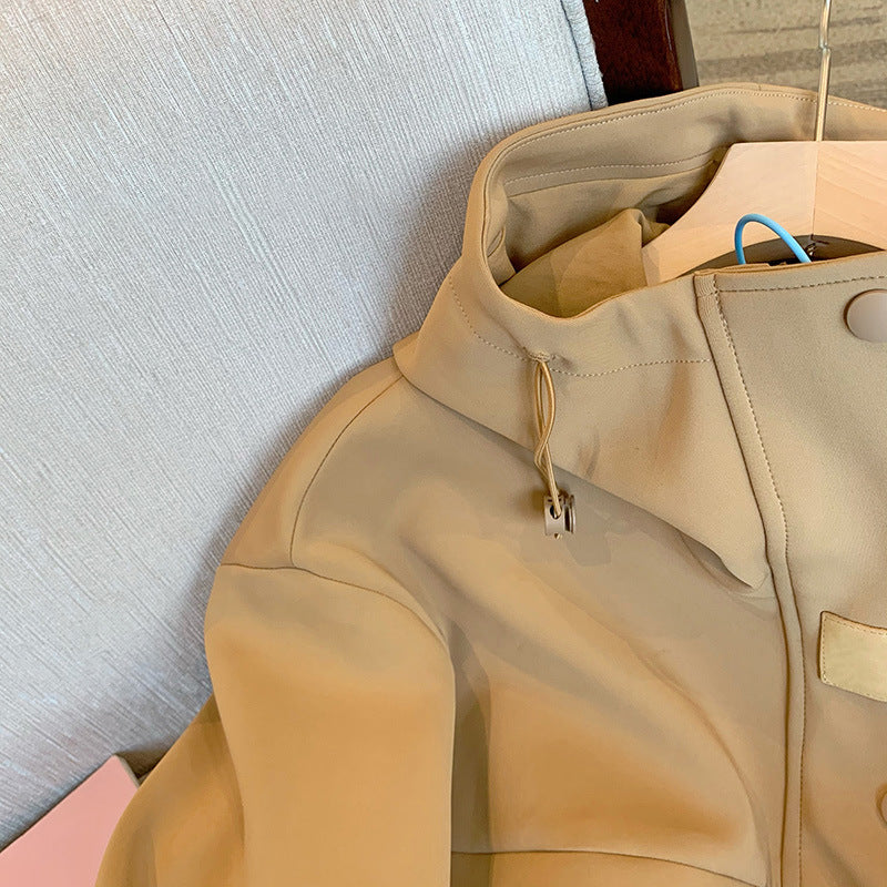 Damen Moderne Übergangsjacke mit hohem Kragen Drune