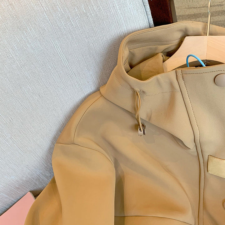 Damen Moderne Übergangsjacke mit hohem Kragen Drune