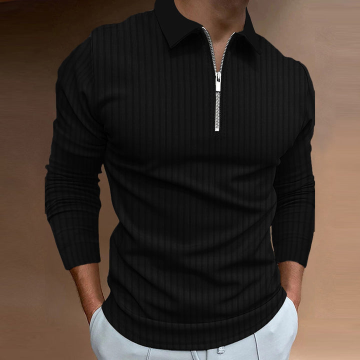 Herren Poloshirt mit elegantem Reißverschluss und strukturiertem Design Drune