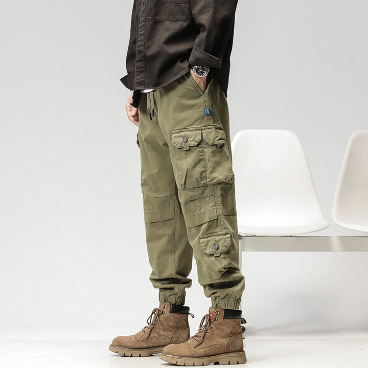 Herren Cargo-Joggerhose mit ergonomischen Kniepaneelen, Tunnelzugbund und elastischen Bündchen Drune