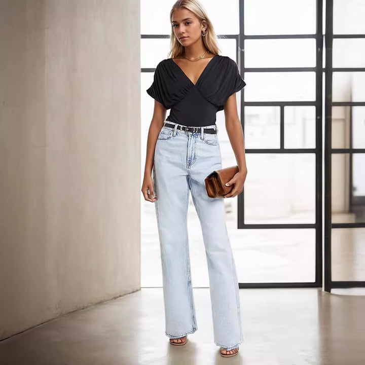 Damen Elegantes Bodysuit mit voluminösen Ärmeln Drune