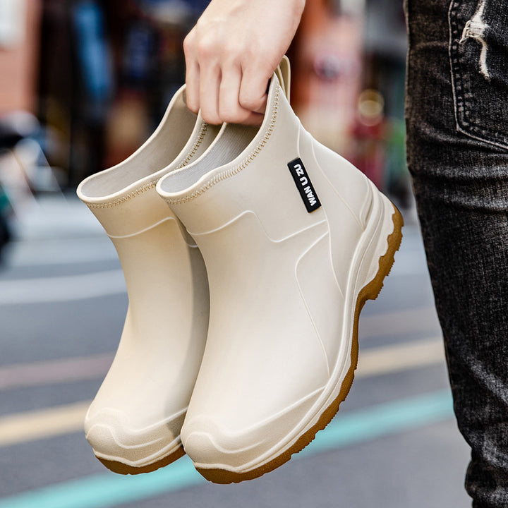 Herren Schlupf-Ankle-Gummistiefel mit stoßdämpfender Leichtsohle und griffiger Profilsohle Drune