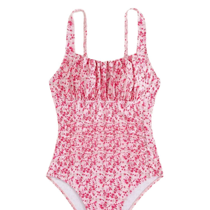 Damen Einteiliger Badeanzug mit floralem Rüschendesign Drune