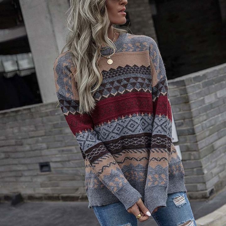 Drune | Geometrischer Strickpullover für Stilbewusste Damen