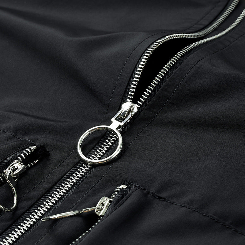 Herren Nylon-Bomberjacke im Flieger-Style mit Reißverschluss-Ärmeltasche und kontrastierendem Innenfutter Drune