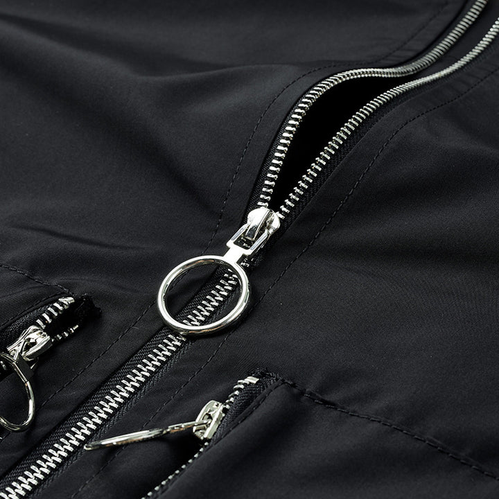 Herren Nylon-Bomberjacke im Flieger-Style mit Reißverschluss-Ärmeltasche und kontrastierendem Innenfutter Drune