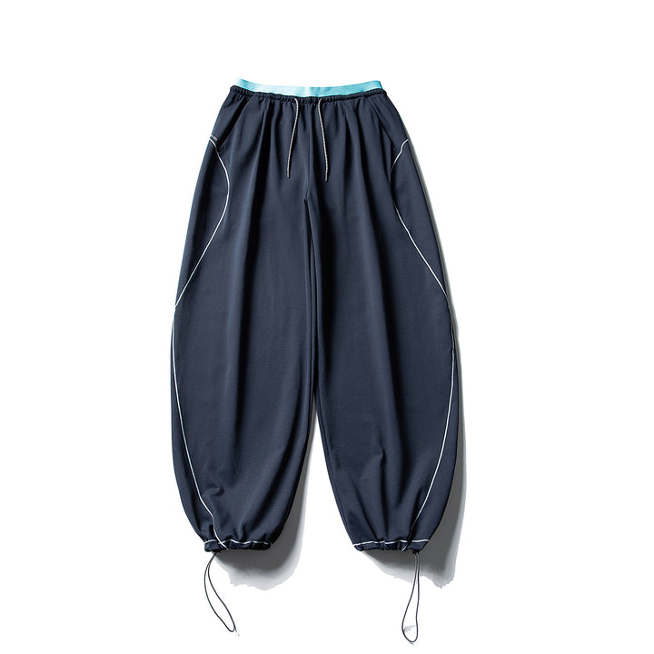 Unisex Weite Ballon-Jogginghose mit Kontrastpaspeln und verstellbaren Saumkordeln Drune