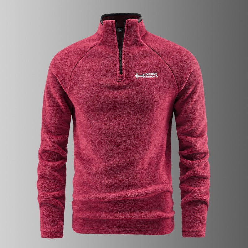 Herren Fleece-Halbzip-Pullover mit stehendem Kragen und atmungsaktivem Thermofleece Drune