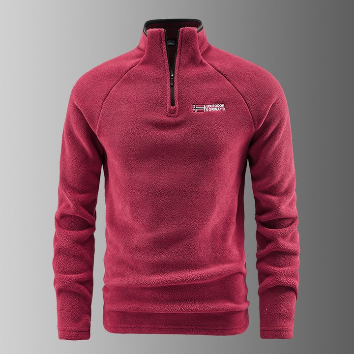 Herren Fleece-Halbzip-Pullover mit stehendem Kragen und atmungsaktivem Thermofleece Drune
