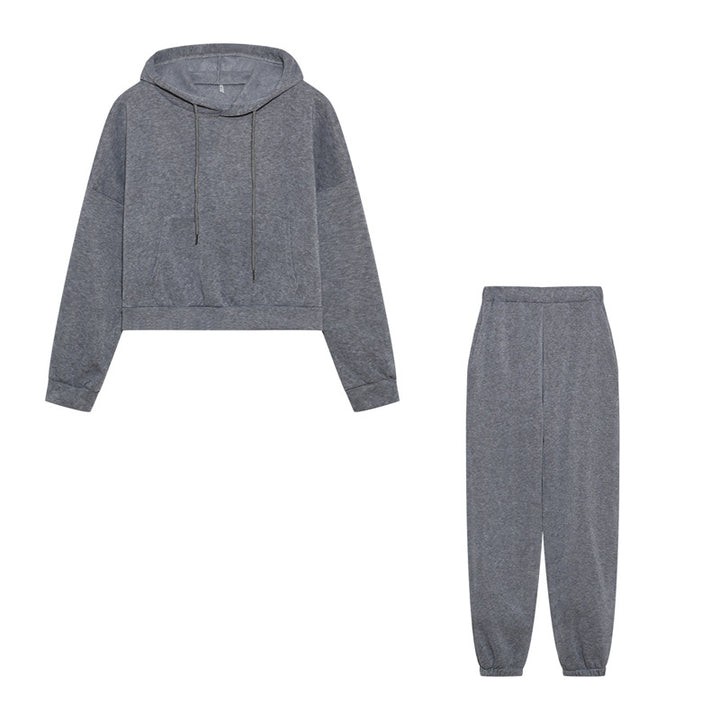 Damen Hoodie und Jogginghose-Set mit lässigem Schnitt und elastischem Bund Drune