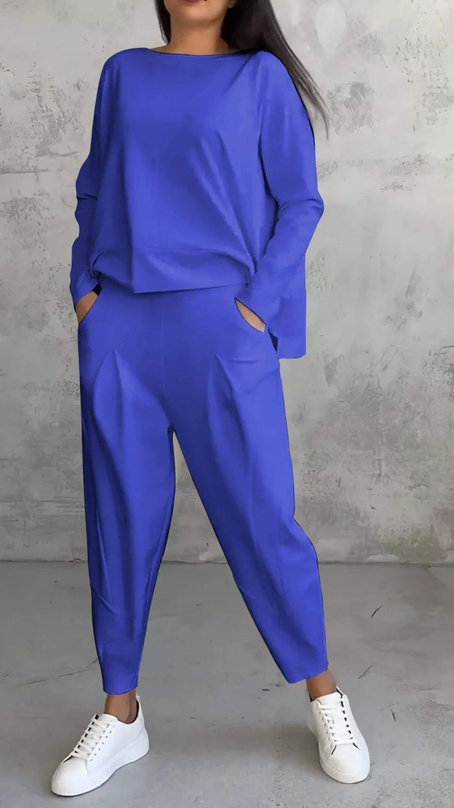 Damen Bequemes Freizeit-Set mit weitem Schnitt und Taschen Drune
