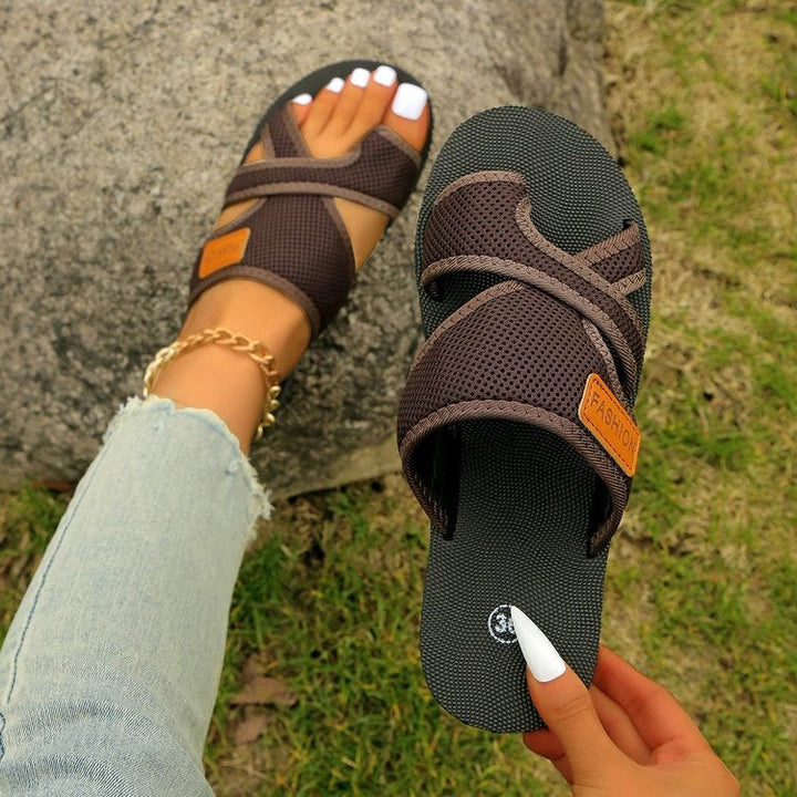 Damen Komfortable Freizeit-Sandalen mit elastischen Riemen Drune