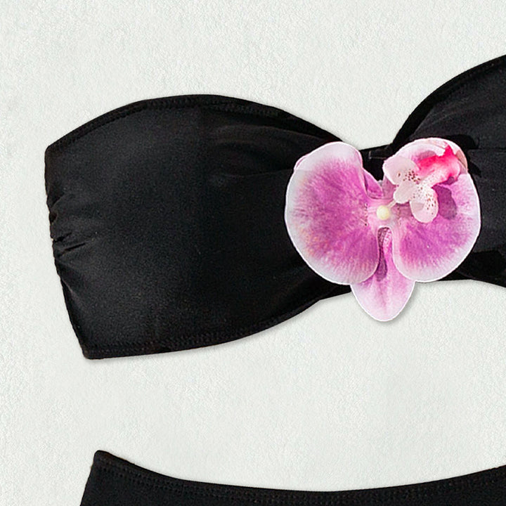 Damen Bandeau-Bikini mit eleganten Orchideen-Akzenten Drune