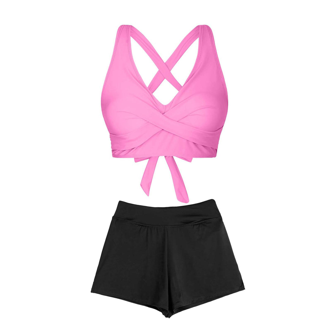 Damen Zweiteiliger Badeanzug mit floralem Design Drune