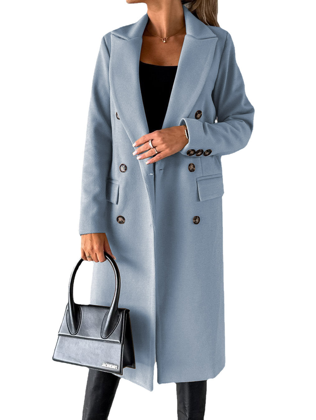 Damen Eleganter Doppelt-knopf Mantel Drune