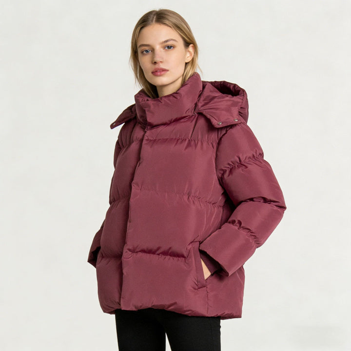 Damen Steppdaunenjacke mit hohem Kragen Drune