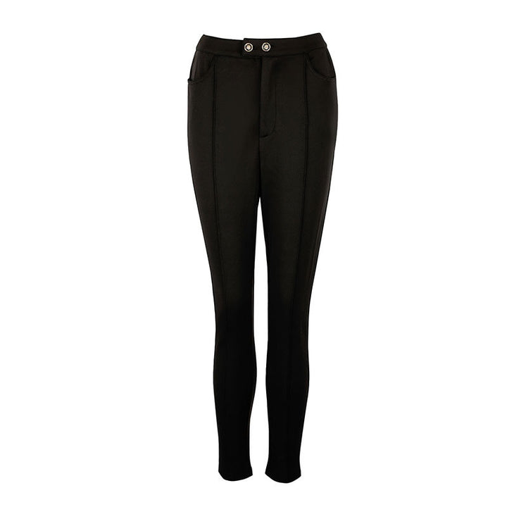 Damen elegante Hosen mit hohem Bund Drune