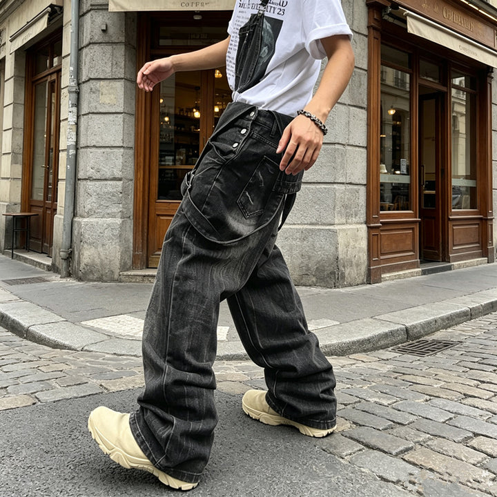 Herren Lässige Denim-Latzhose Drune