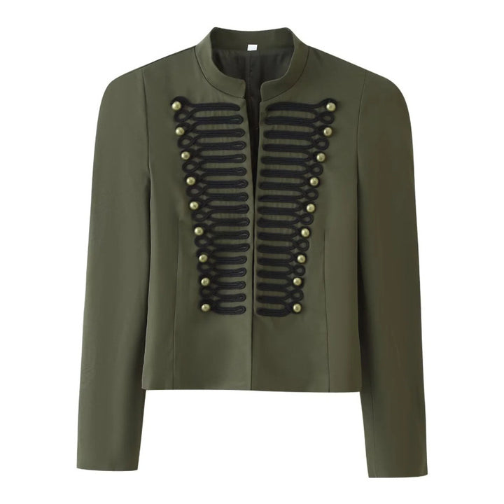 Damen Kurzjacke im hussareninspirierten Design mit Stehkragen und Zierkordeln Drune
