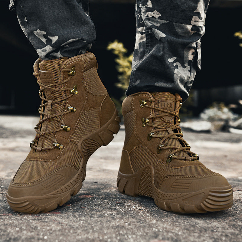 Herren taktische Stiefel mit verstärktem Knöchelschutz und rutschfester Sohle Drune