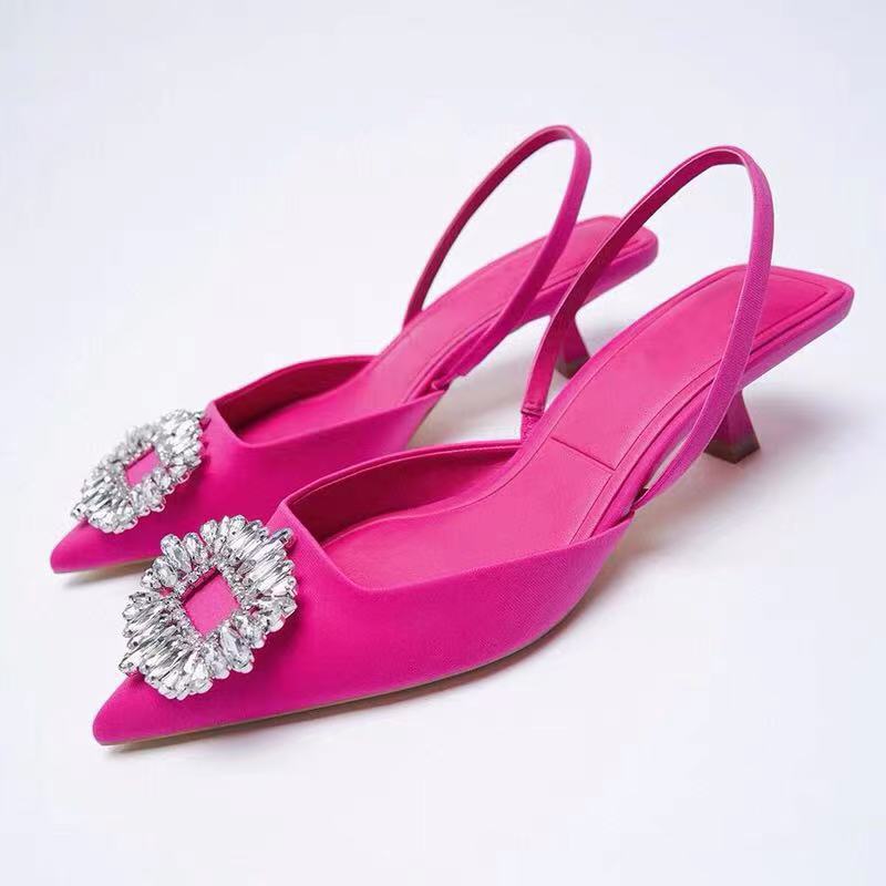 Damen Slingback-Pantoletten mit funkelndem Schmuckdetail und elegantem Design Drune