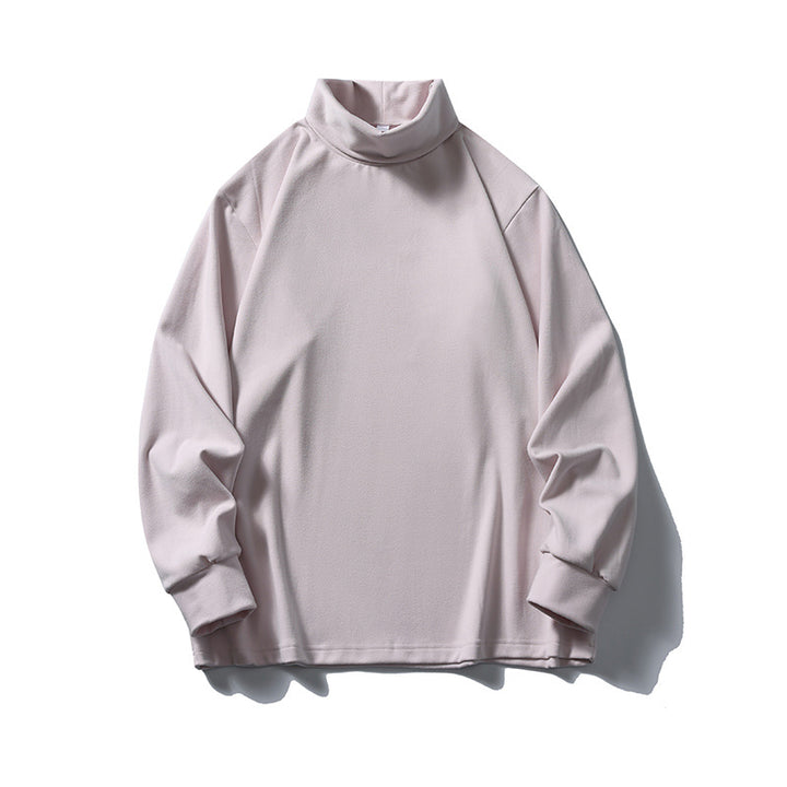 Unisex Oversize-Halbrollkragenpullover aus feinem Jersey mit Raglanärmeln und gerippten Bündchen Drune