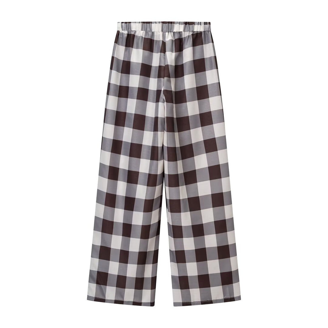 Damen weite Karottenhose mit elastischem Bund Drune
