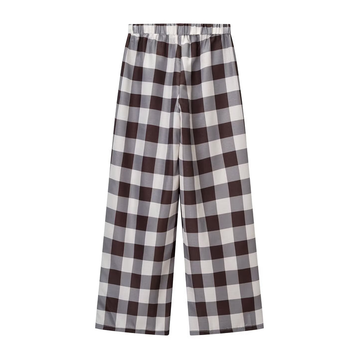 Damen weite Karottenhose mit elastischem Bund Drune