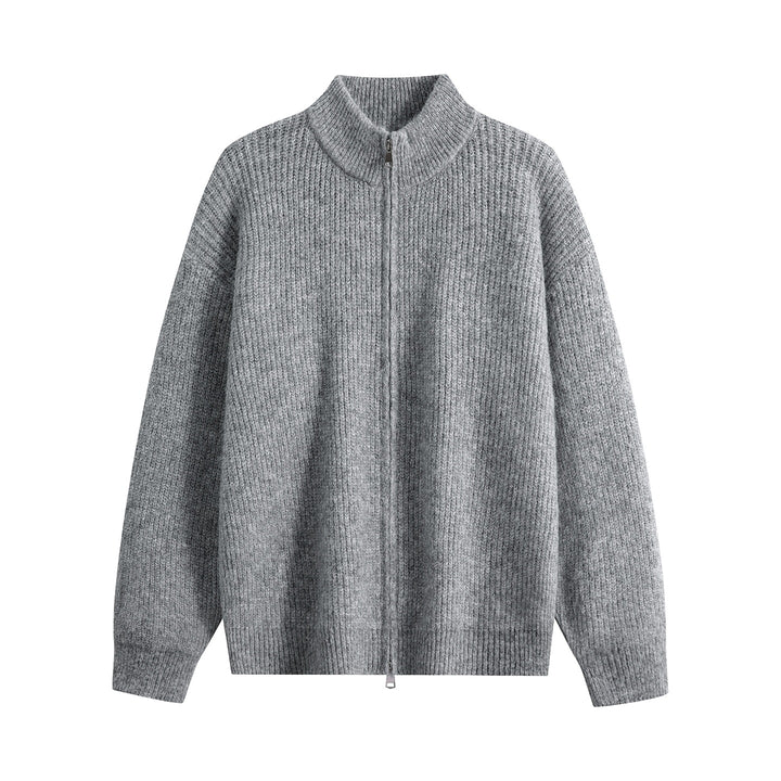 Damen Oversize-Strickjacke mit Rundhalsausschnitt, Rippsaum & Kontrastknöpfen Drune