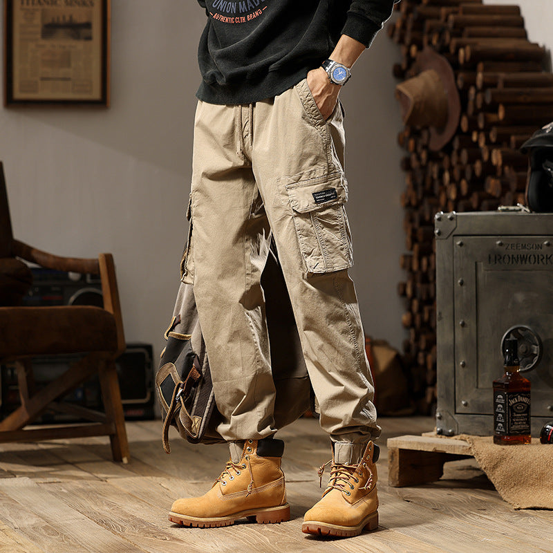 Herren Cargo-Jogginghose im Utility‑Stil mit Elastikbund, Tunnelzug und Mehrfach‑Cargotaschen Drune