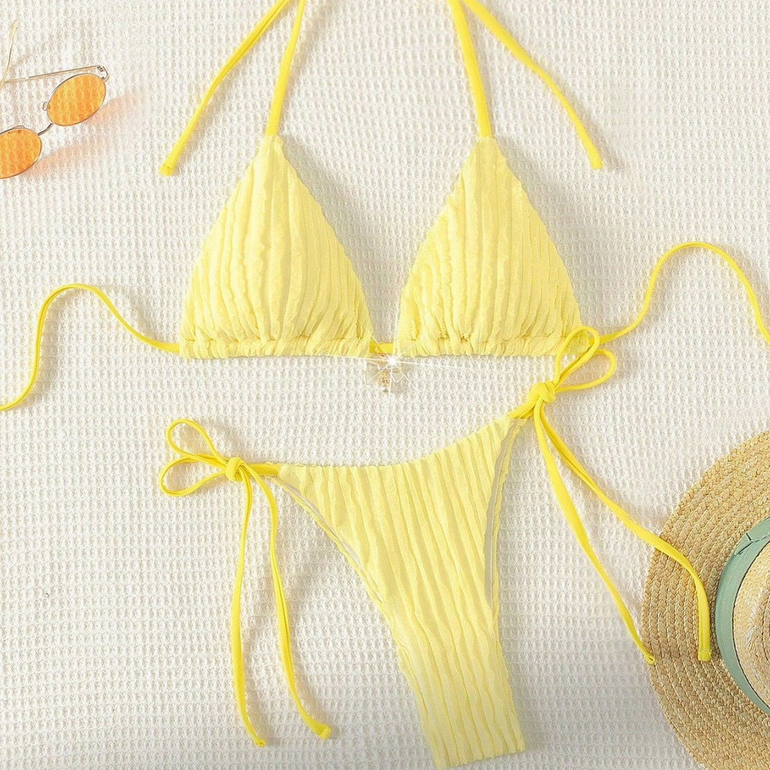 Damen Triangel-Bikini mit strukturierter Rippoptik Drune