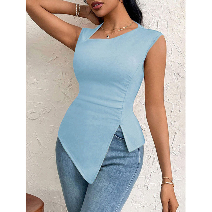 Damen Schnittiges Oberteil mit asymmetrischem Saum und figurbetontem Design Drune