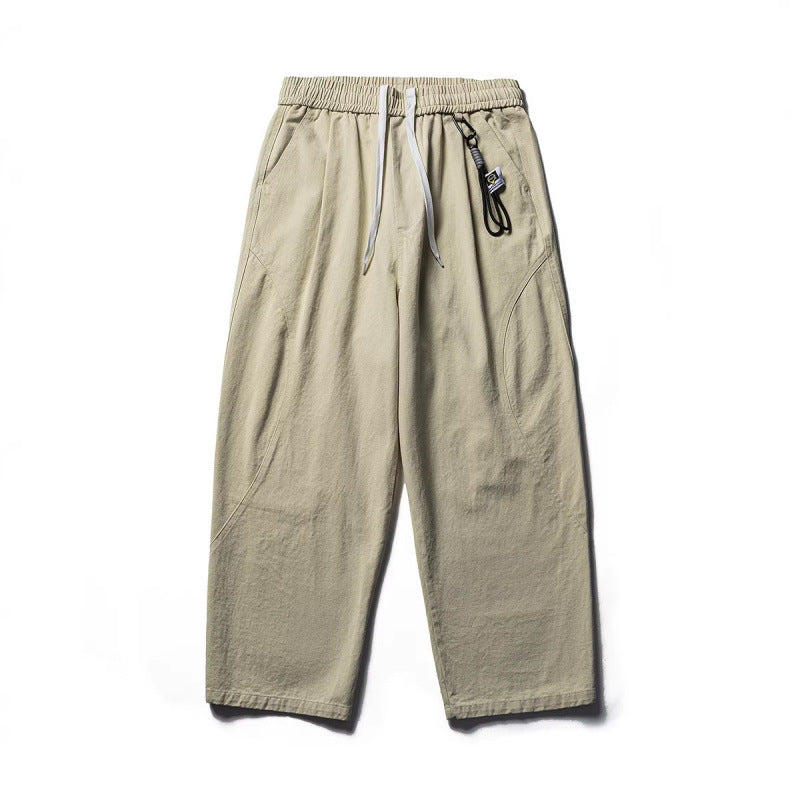 Herren Leichte Loose‑Fit Leinen‑Baumwoll‑Freizeithose mit elastischem Bund, Kordelzug und Utility‑Taschen Drune