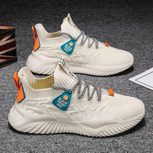 Damen sportliche Obermaterial-Stretch Sneakers mit rutschfester Sohle und hohem Komfort Drune