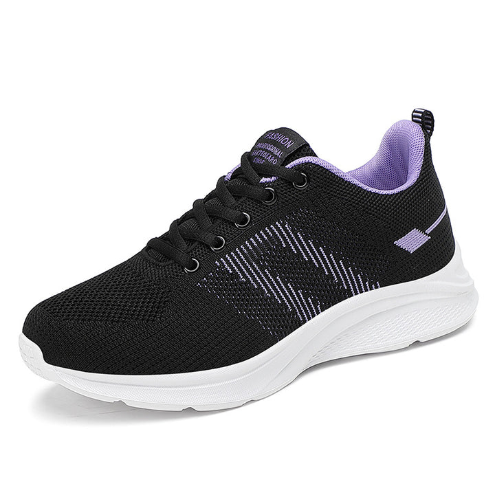 Damen nan leichter Strick-Fitnesssneaker mit nahtlosem Obermaterial, adaptiver EVA-Dämpfung und ergonomischem Fersenpolster Drune