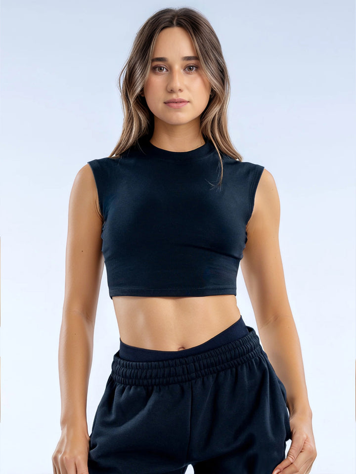 Damen Sportliches Crop-Top Drune