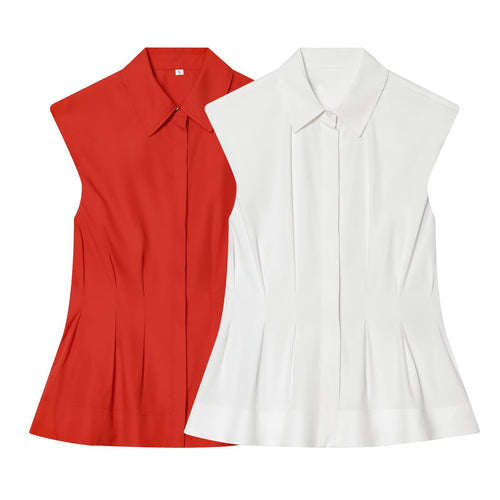 Damen ärmellose Bluse mit modernem Schnitt Drune
