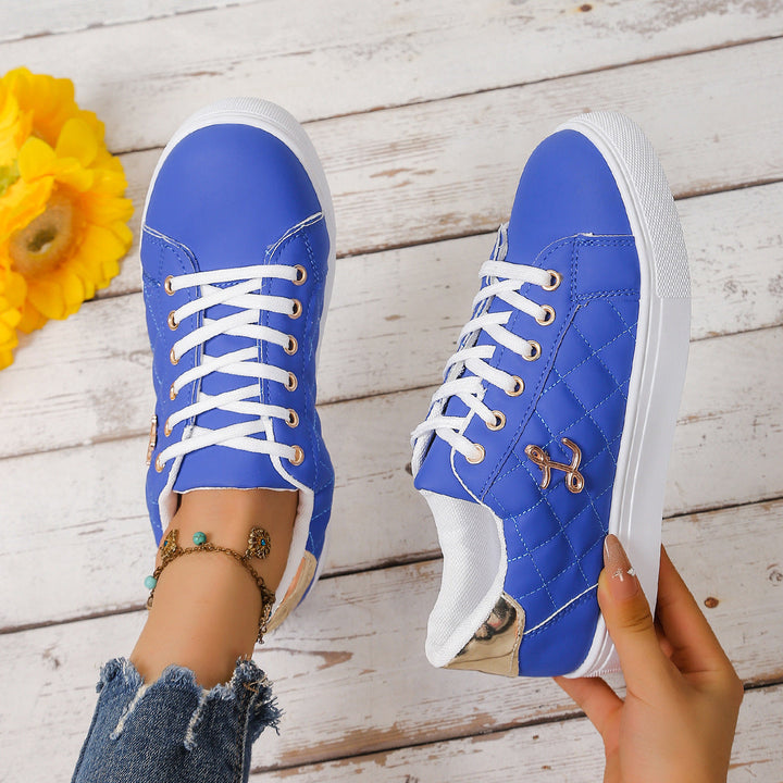 Damen Sportliche Schnür-Sneaker mit elegantem Steppdesign Drune