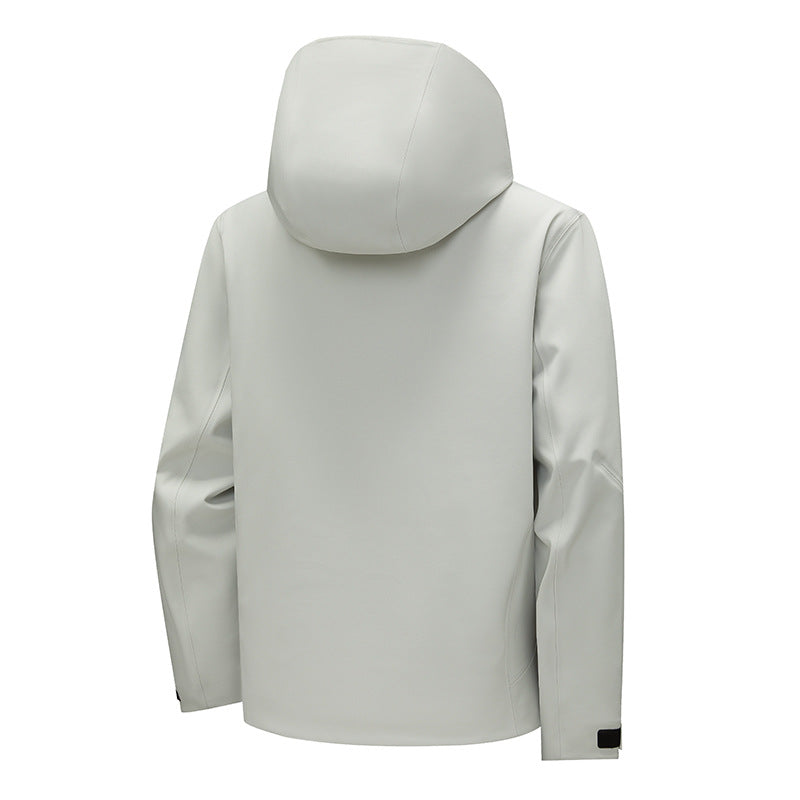 Herren Technische Softshell‑Regenjacke mit wasserdichter Membran, verschweißten Nähten & Kapuze Drune