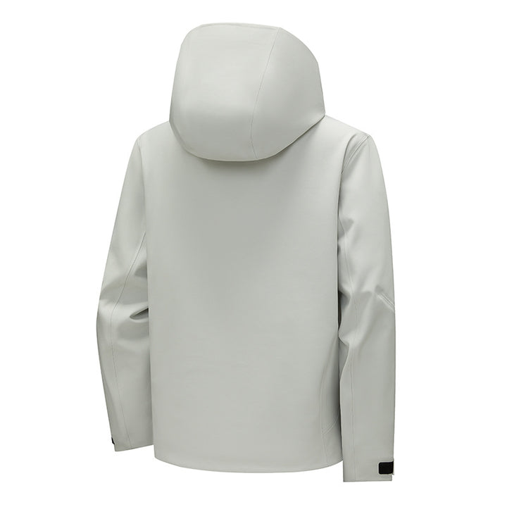 Herren Technische Softshell‑Regenjacke mit wasserdichter Membran, verschweißten Nähten & Kapuze Drune