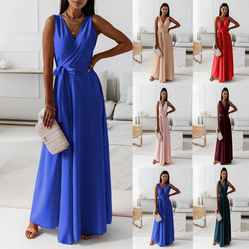 Damen Elegantes Wickelkleid mit Fließendem Schnitt Drune