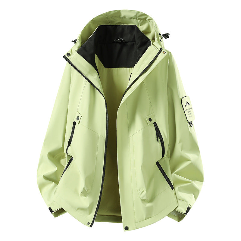 Herren Zwei-in-eins Wetterschutzjacke mit abnehmbarer Steppweste und verstellbarer Kapuze Drune