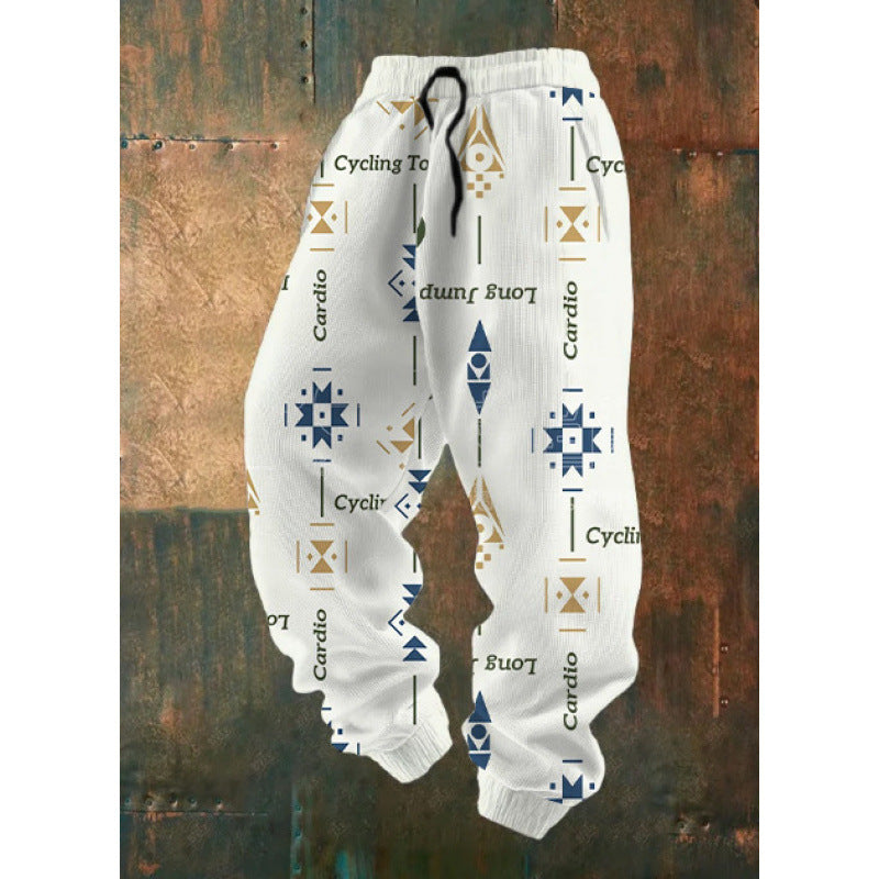 Damen Bequeme Freizeithose mit kreativem Druck Drune
