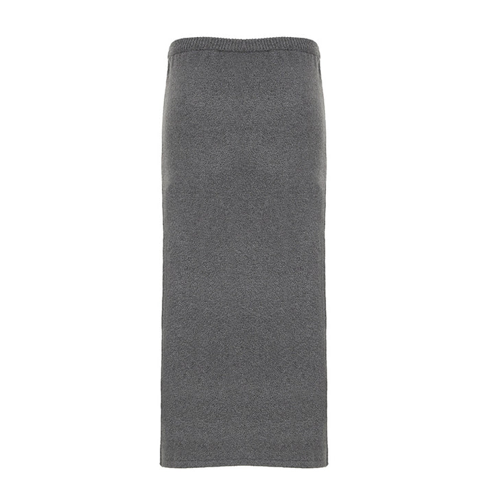 Damen eleganter, figurbetonter Midi-Rock aus hochwertiger Wollmischung Drune
