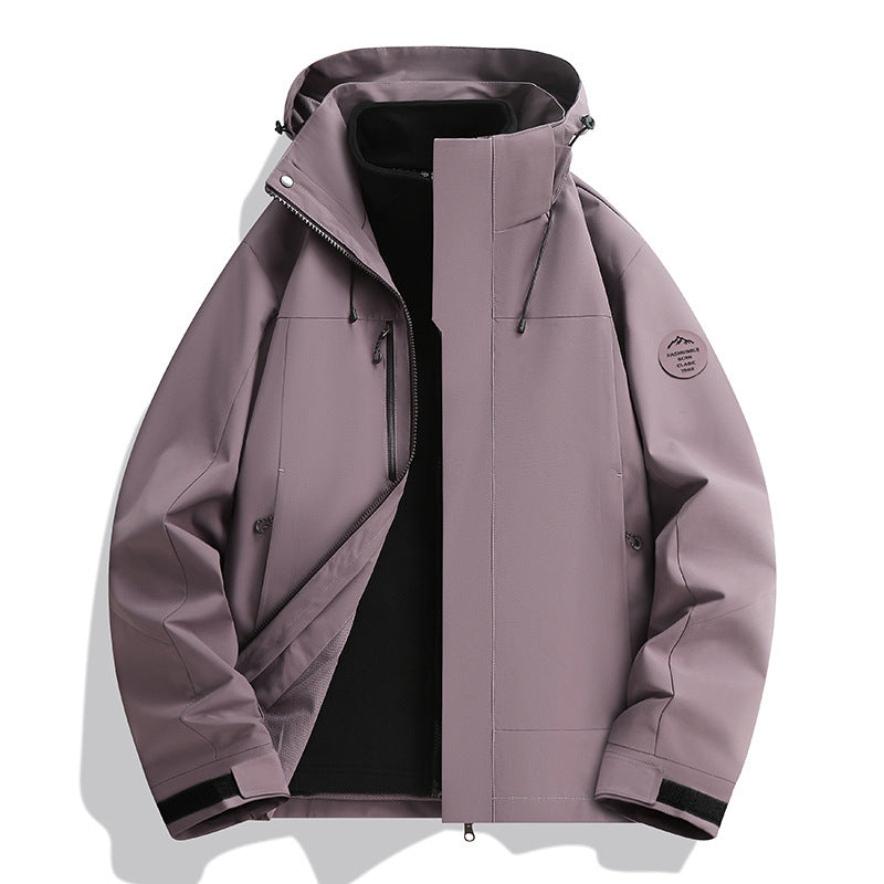 Unisex Wasserabweisende Softshelljacke mit Fleece-Innenfutter und Verstellbarer Kapuze Drune