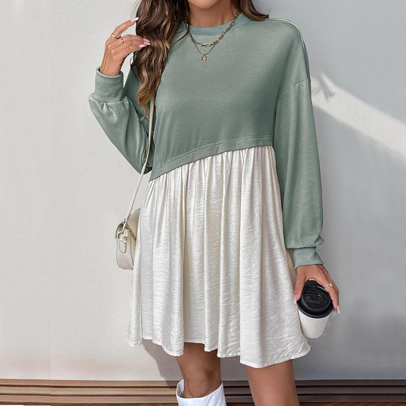 Damen Lässiges Sweatkleid mit Ballonärmeln Drune
