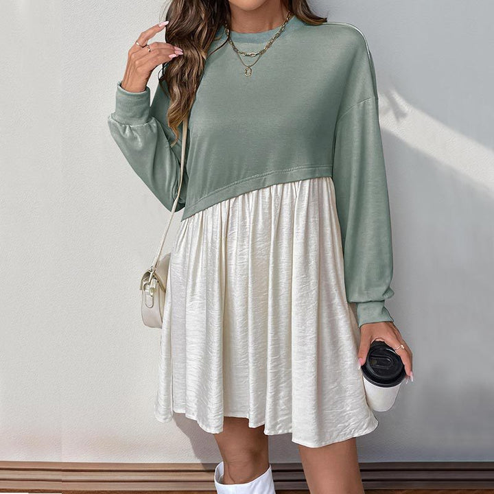 Damen Lässiges Sweatkleid mit Ballonärmeln Drune
