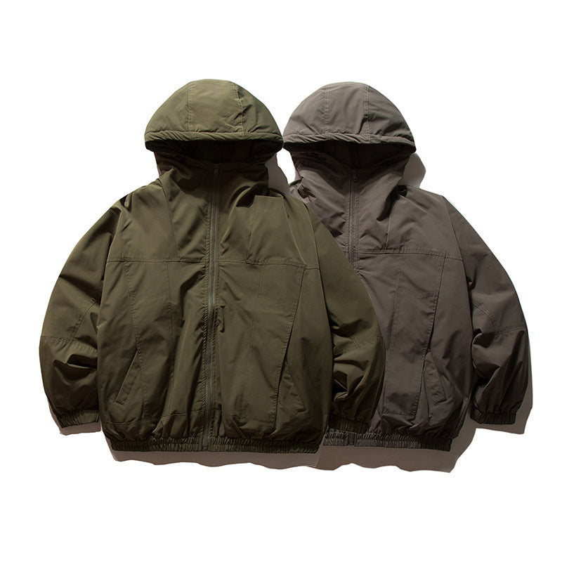 Herren Leichte wind- und wasserabweisende Kapuzenjacke im Boxy‑Oversize‑Cut mit Elastikbündchen Drune