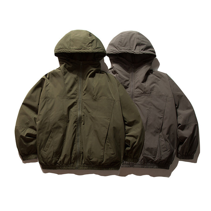 Herren Leichte wind- und wasserabweisende Kapuzenjacke im Boxy‑Oversize‑Cut mit Elastikbündchen Drune