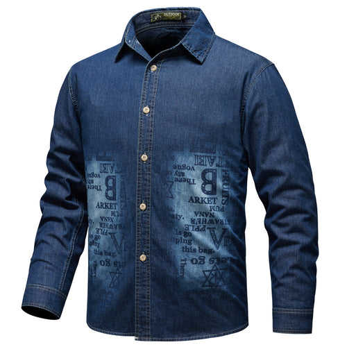 Herren Denim Hemd Drune